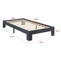 En.casa Holzbett Raisio mit Matratze - Grau - Breite: 94 cm -Deutschland Betten Verkäufe 2022 a14b4624279440dfbca56f480d0501fa