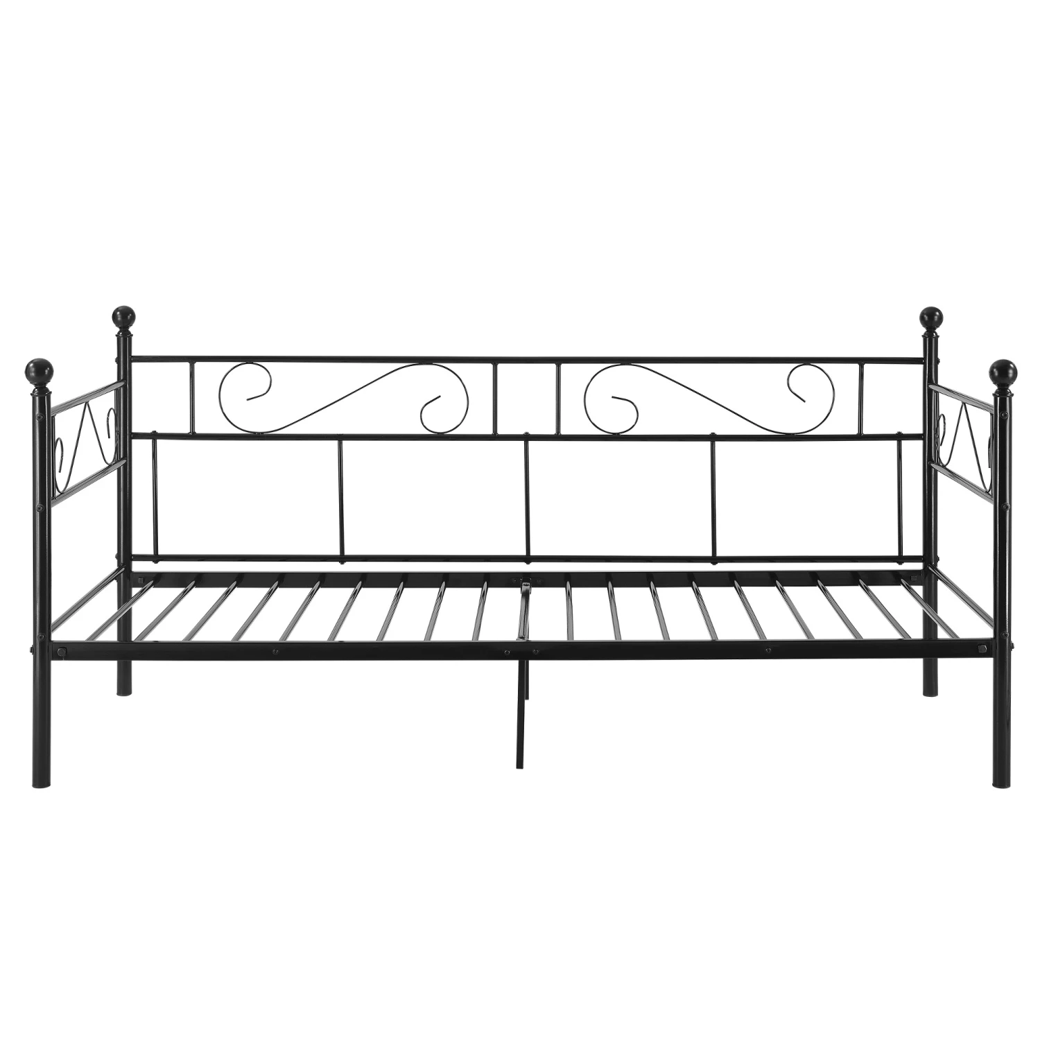 En.casa Metallbett Granada mit Matratze - Schwarz 6 En.casa Metallbett Granada mit Matratze - Schwarz – Bild 4