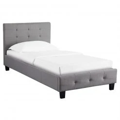 CARO-Möbel Polsterbett OHIO 90x200 cm - Grau