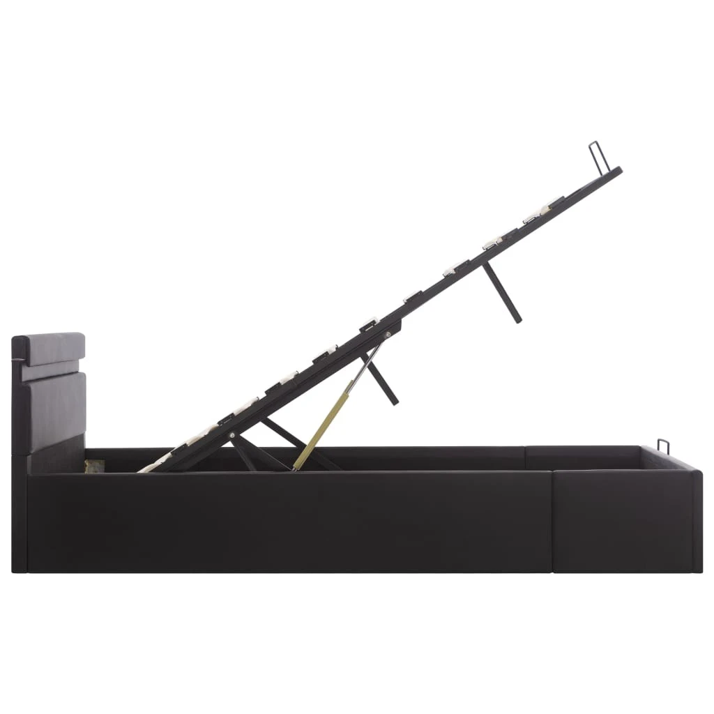 VidaXL Stauraumbett Hydraulisch mit LED - vidaXL Stauraumbett Hydraulisch mit LED Schwarz Kunstleder 120×200 cm 8 VidaXL Stauraumbett Hydraulisch mit LED - vidaXL Stauraumbett Hydraulisch mit LED Schwarz Kunstleder 120×200 cm – Bild 6