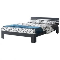 En.casa Holzbett Eksjö - Grau - Breite: 185 cm