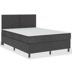VidaXL Boxspring-Bettgestell Grau Stoff - vidaXL Boxspring-Bettgestell Grau Stoff 140x200 cm