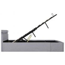 VidaXL Bettgestell - vidaXL Stauraumbett Hydraulisch mit LED Hellgrau Stoff 160×200 cm -Deutschland Betten Verkäufe 2022 a98d1d2b46ab49d38597a7074b48322f