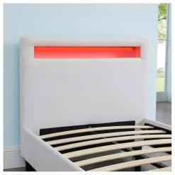 CARO-Möbel Polsterbett mit LED MANDALAY 90x200 cm - Weiß -Deutschland Betten Verkäufe 2022 af581841ddb6462a877bf2c63bdfa0e3