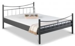EINRICHTEN24 Metallbett Lily dunkelgrau - Breite: 200 cm