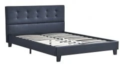 Sensoreve Bett aus schwarzem Kunstleder 90x190cm