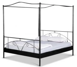 EINRICHTEN24 Himmelbett Laura schwarz - Breite: 180 cm