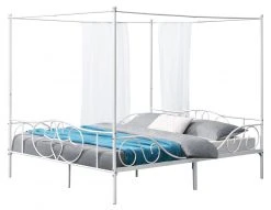 En.casa Himmelbett Finström - Weiß - Breite: 188 cm