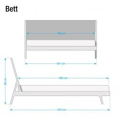 Studio Copenhagen Bett Fleek I - Eiche - Stoff Muya: Anthrazit - 160 x 200cm -Deutschland Betten Verkäufe 2022 bett fawn i eiche massiv 3860032