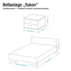 Wimex Bettanlage Tulloch (3-teilig) - Eiche Sonoma Dekor - 180 x 200cm -Deutschland Betten Verkäufe 2022 bettanlage yukon eiche saegerau 1386750