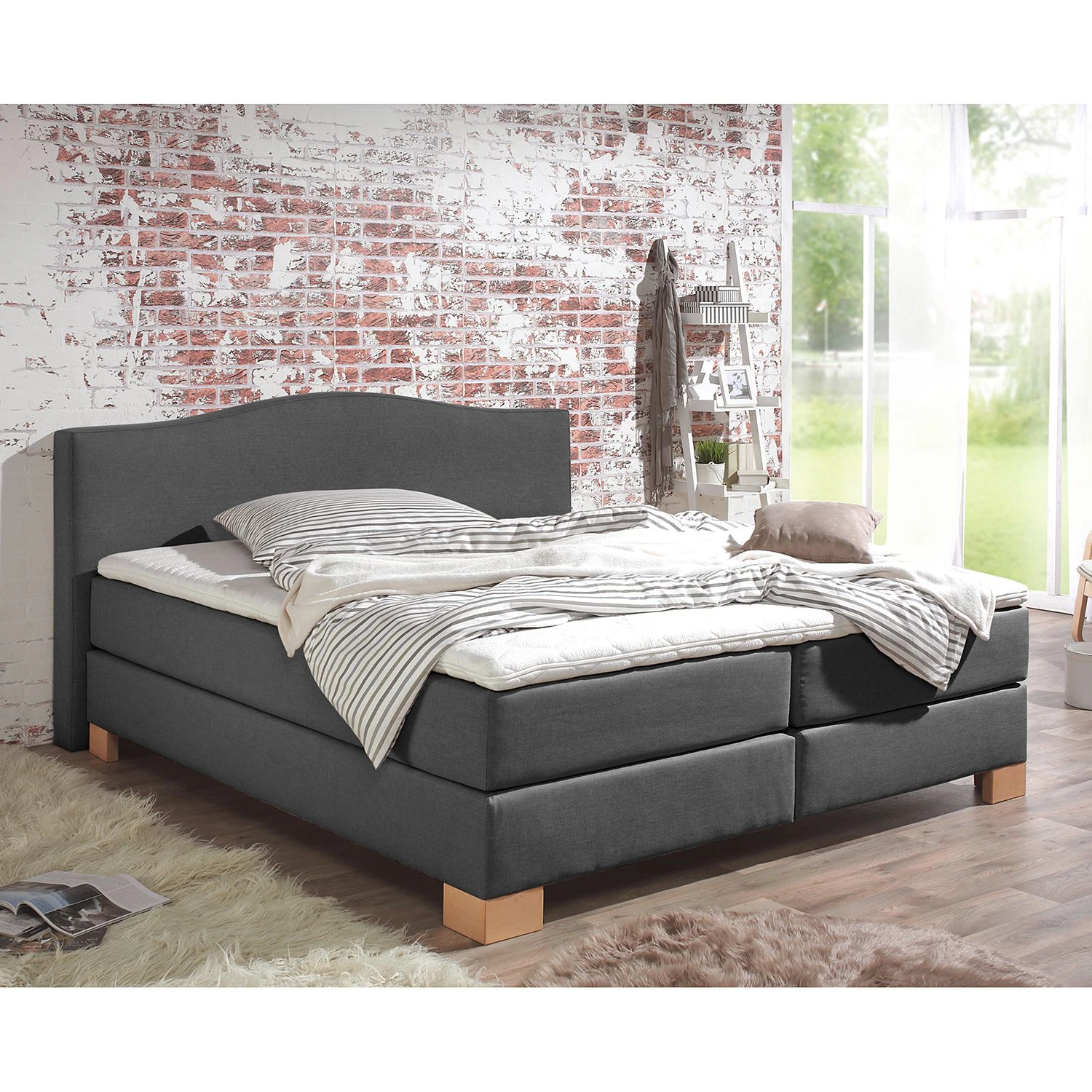 Ridgevalley Boxspringbett Bottna - Anthrazit - 200 x 200cm - Bonellfederkernmatratze - H2 4 Ridgevalley Boxspringbett Bottna - Anthrazit - 200 x 200cm - Bonellfederkernmatratze - H2 – Bild 2