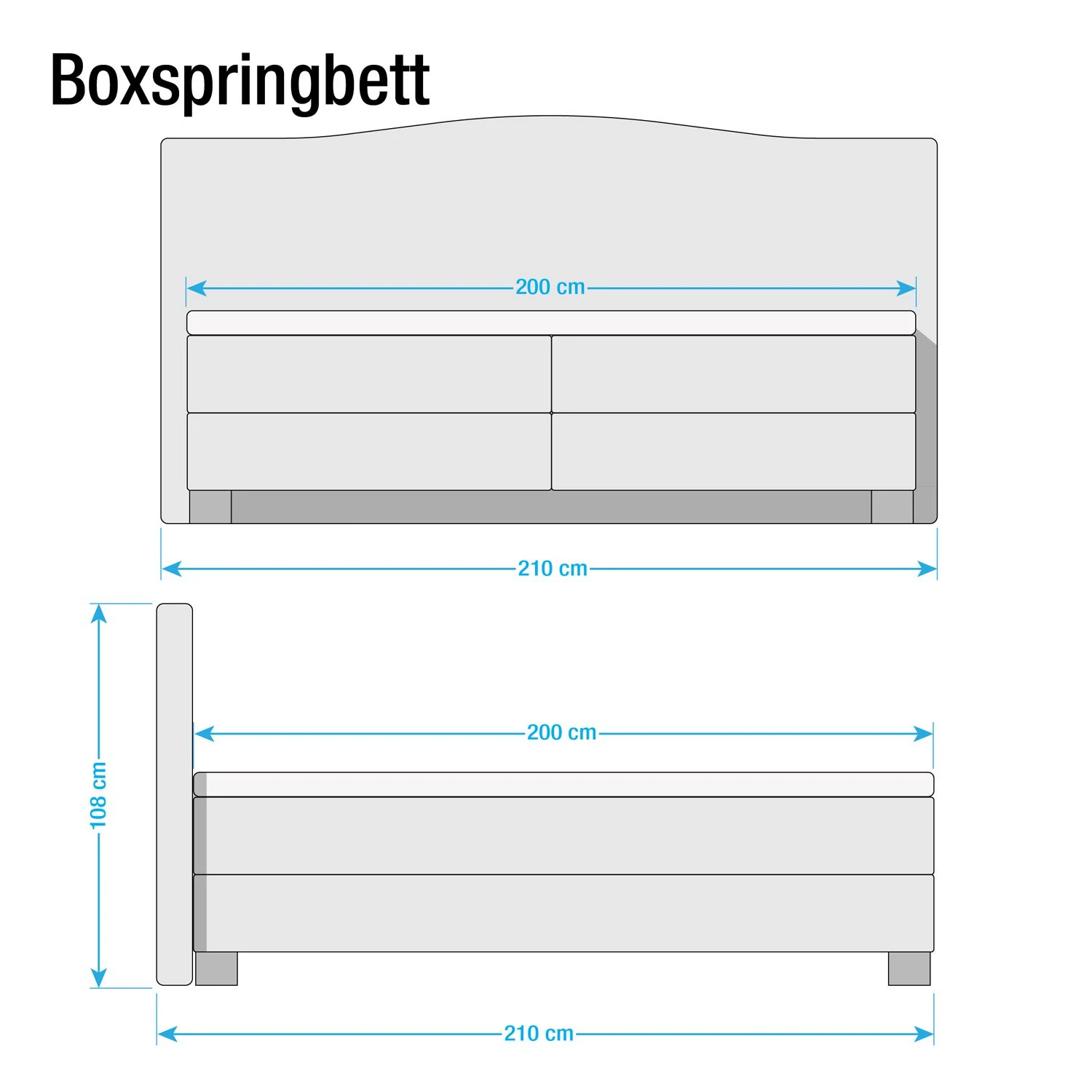 Ridgevalley Boxspringbett Bottna - Anthrazit - 200 x 200cm - Bonellfederkernmatratze - H2 7 Ridgevalley Boxspringbett Bottna - Anthrazit - 200 x 200cm - Bonellfederkernmatratze - H2 – Bild 5