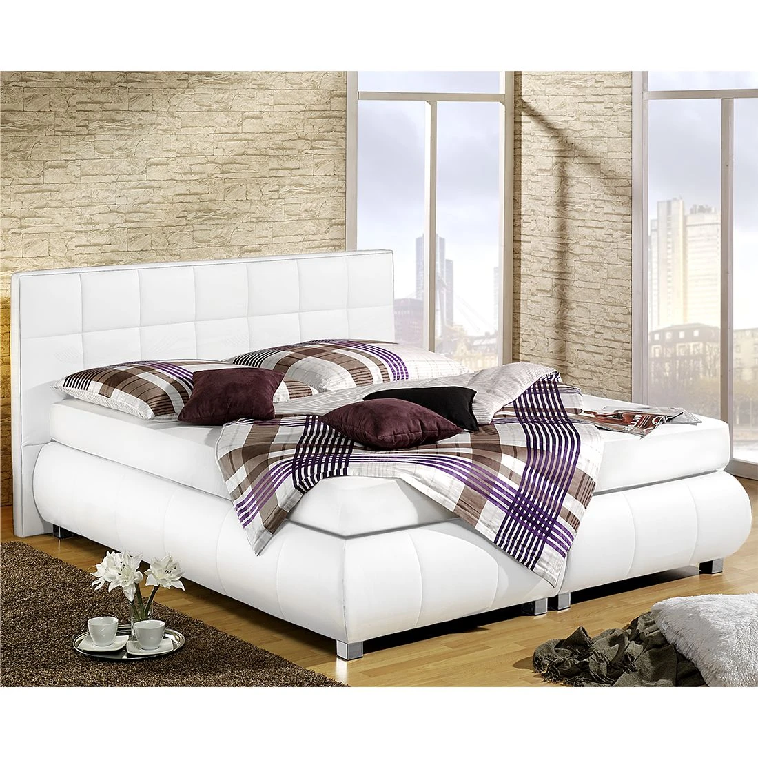 Monaco Boxspringbett Elay Kunstleder - Weiß - 180 x 200cm - Kaltschaummatratze - H3 4 Monaco Boxspringbett Elay Kunstleder - Weiß - 180 x 200cm - Kaltschaummatratze - H3 – Bild 2