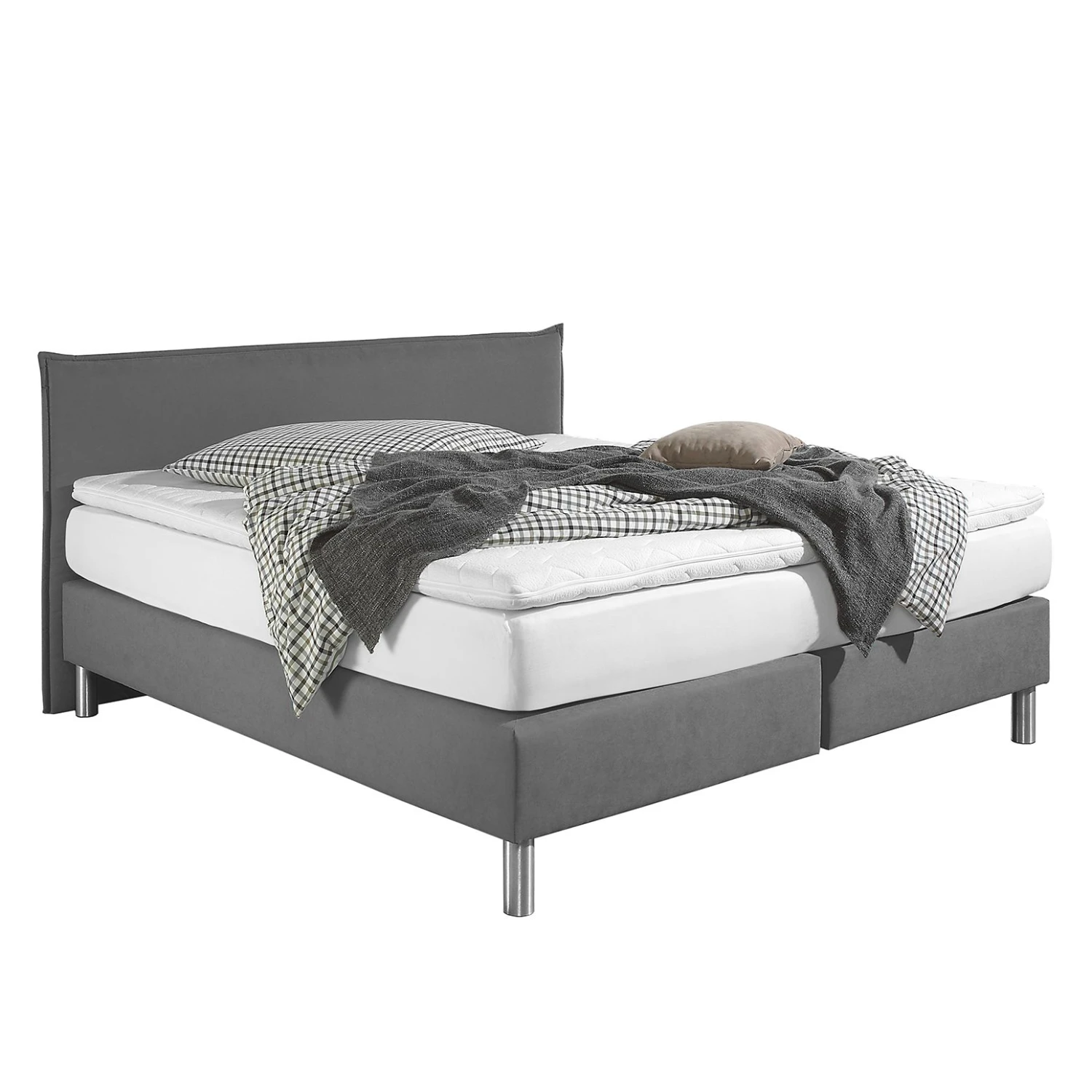 Loftscape Boxspringbett Hedensted - Grau - 200 x 200cm - Tonnentaschenfederkernmatratze - H3 3 Loftscape Boxspringbett Hedensted - Grau - 200 x 200cm - Tonnentaschenfederkernmatratze - H3
