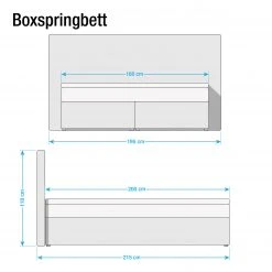Loftscape Boxspringbett Ingebo Kunstleder - Schwarz - 160 x 200cm - Bonellfederkernmatratze - H2 -Deutschland Betten Verkäufe 2022 boxspringbett ingebo kunstleder 160 x 200cm h2 bis 80 kg bonellfederkernmatratze schwarz 4302764