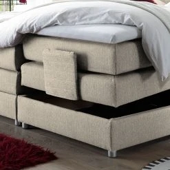 Loftscape Boxspringbett Jamana - Creme -Deutschland Betten Verkäufe 2022 boxspringbett jamana motorisch verstellbar inkl topper webstoff creme 4936340
