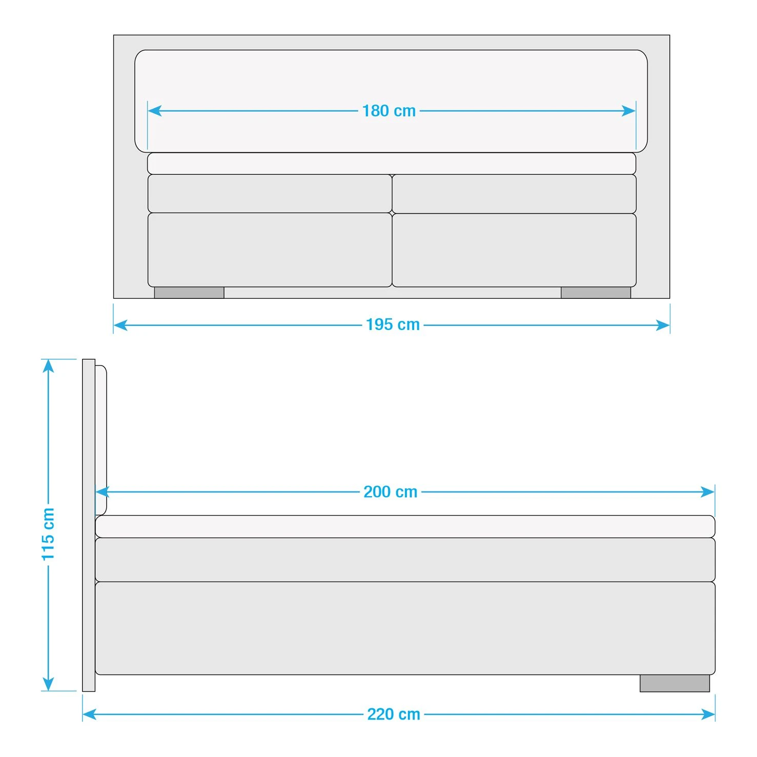 Wimex Polsterbett Orlando - inkl. Topper & Bettkasten - Anthrazit / Plankeneiche Dekor 7 Wimex Polsterbett Orlando - inkl. Topper & Bettkasten - Anthrazit / Plankeneiche Dekor – Bild 5