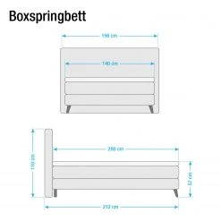 Mørteens Boxspringbett Mälby - Lichtgrau - 200 x 200cm -Deutschland Betten Verkäufe 2022 boxspringbett sorsele webstoff 140 x 200cm anthrazit 3676421