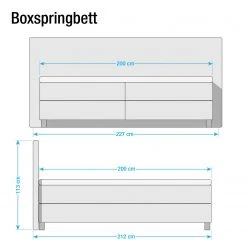 Loftscape Boxspringbett Vimmerby Kunstleder - Weiß / Grau - 200 x 200cm - Kaltschaummatratze - H3 -Deutschland Betten Verkäufe 2022 boxspringbett vimmerby kunstleder strukturstoff 200 x 200cm h2 bis 80 kg bonellfederkernmatratze 4330012