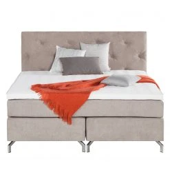 Maison Belfort Boxspringbett Dogali - Velours - Beige - 160 x 200cm -Deutschland Betten Verkäufe 2022 boxspringett dogali velours hellgrau 140 x 200cm 4255428