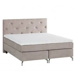 Maison Belfort Boxspringbett Dogali - Velours - Beige - 160 x 200cm -Deutschland Betten Verkäufe 2022 boxspringett dogali velours hellgrau 140 x 200cm 4255448