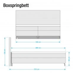 Maison Belfort Boxspringbett Dogali - Velours - Beige - 160 x 200cm -Deutschland Betten Verkäufe 2022 boxspringett dogali velours hellgrau 160 x 200cm 4255464
