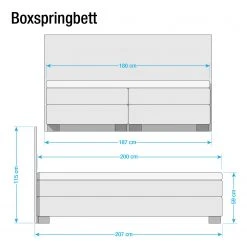 Monaco Boxspringbett Ronnebey - 180 x 200cm - Tonnentaschenfederkernmatratze - H3 -Deutschland Betten Verkäufe 2022 boyspringbett ronnebey 180 x 200cm h2 bis 100 kg bonellfederkernmatratze 4133104