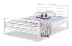EINRICHTEN24 Metallbett Lola weiß - Breite: 90 cm