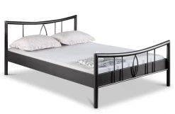 EINRICHTEN24 Metallbett Luisa dunkelgrau - Breite: 120 cm