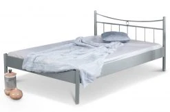 EINRICHTEN24 Metallbett Lucy silbergrau - Breite: 120 cm