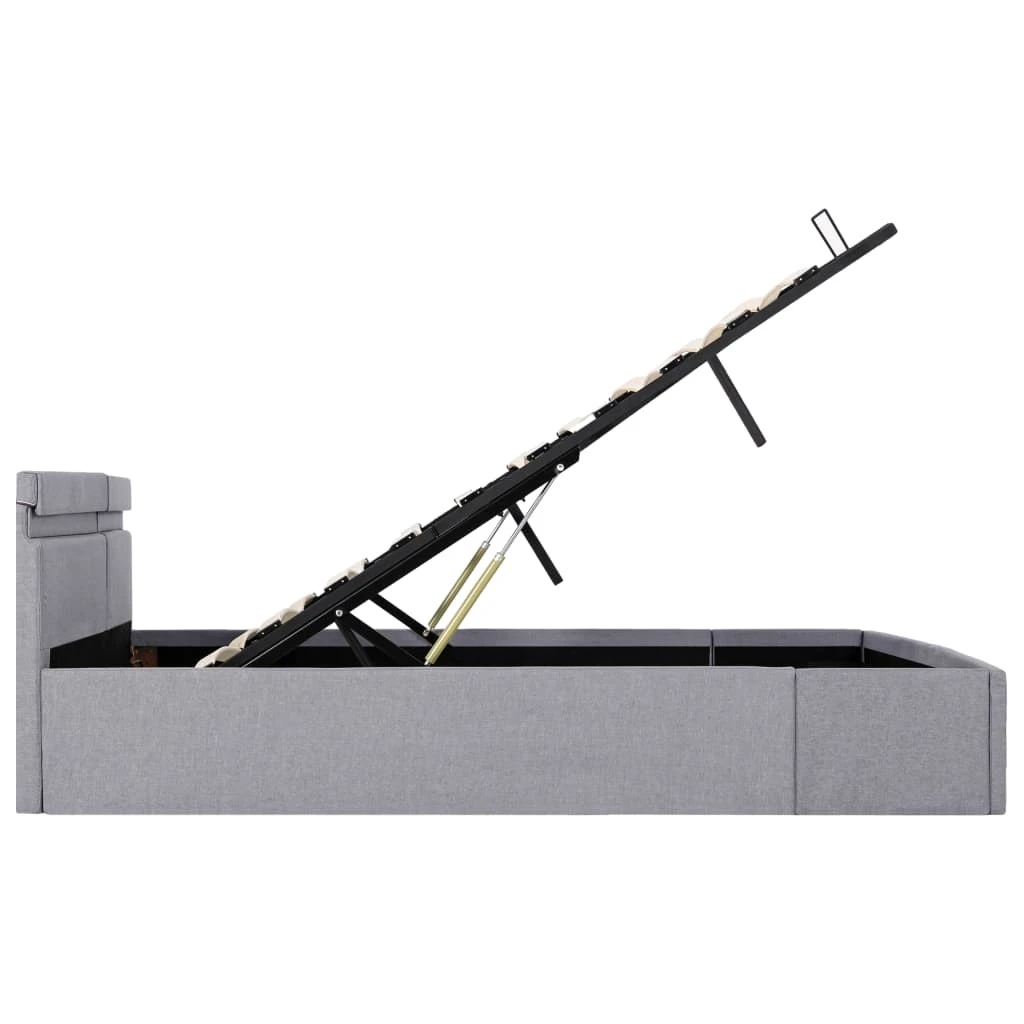 VidaXL Bettgestell - vidaXL Stauraumbett Hydraulisch mit LED Hellgrau Stoff 180×200 cm 9 VidaXL Bettgestell - vidaXL Stauraumbett Hydraulisch mit LED Hellgrau Stoff 180×200 cm – Bild 7