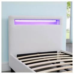 CARO-Möbel Polsterbett mit LED MANDALAY 90x200 cm - Weiß -Deutschland Betten Verkäufe 2022 caa299f380734bbb9be1a35815ece0b9