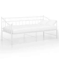 VidaXL Schlafsofa-Gestell - vidaXL Ausziehsofa Bettgestell Weiß Metall 90x200 cm -Deutschland Betten Verkäufe 2022 cef98e1b415647c4be1992a7bf16b5e6