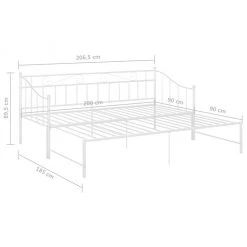 VidaXL Schlafsofa-Gestell - vidaXL Ausziehsofa Bettgestell Weiß Metall 90x200 cm -Deutschland Betten Verkäufe 2022 cf905a45e8a44003a4196a1adc5f0bd9