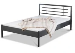 EINRICHTEN24 Metallbett Lia dunkelgrau - Breite: 120 cm