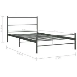 VidaXL Bettgestell Metall 90×200 cm - vidaXL Bettgestell Grau Metall 90×200 cm -Deutschland Betten Verkäufe 2022 d3245ae6ed7649b3b6e95d68bdea110a