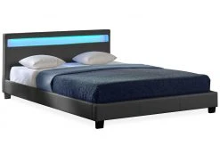 En.casa Polsterbett Paris 140x200 cm - Grau - 149 x 78 x 210 cm - Kunstleder