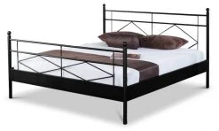 EINRICHTEN24 Metallbett Maria schwarz - Breite: 140 cm