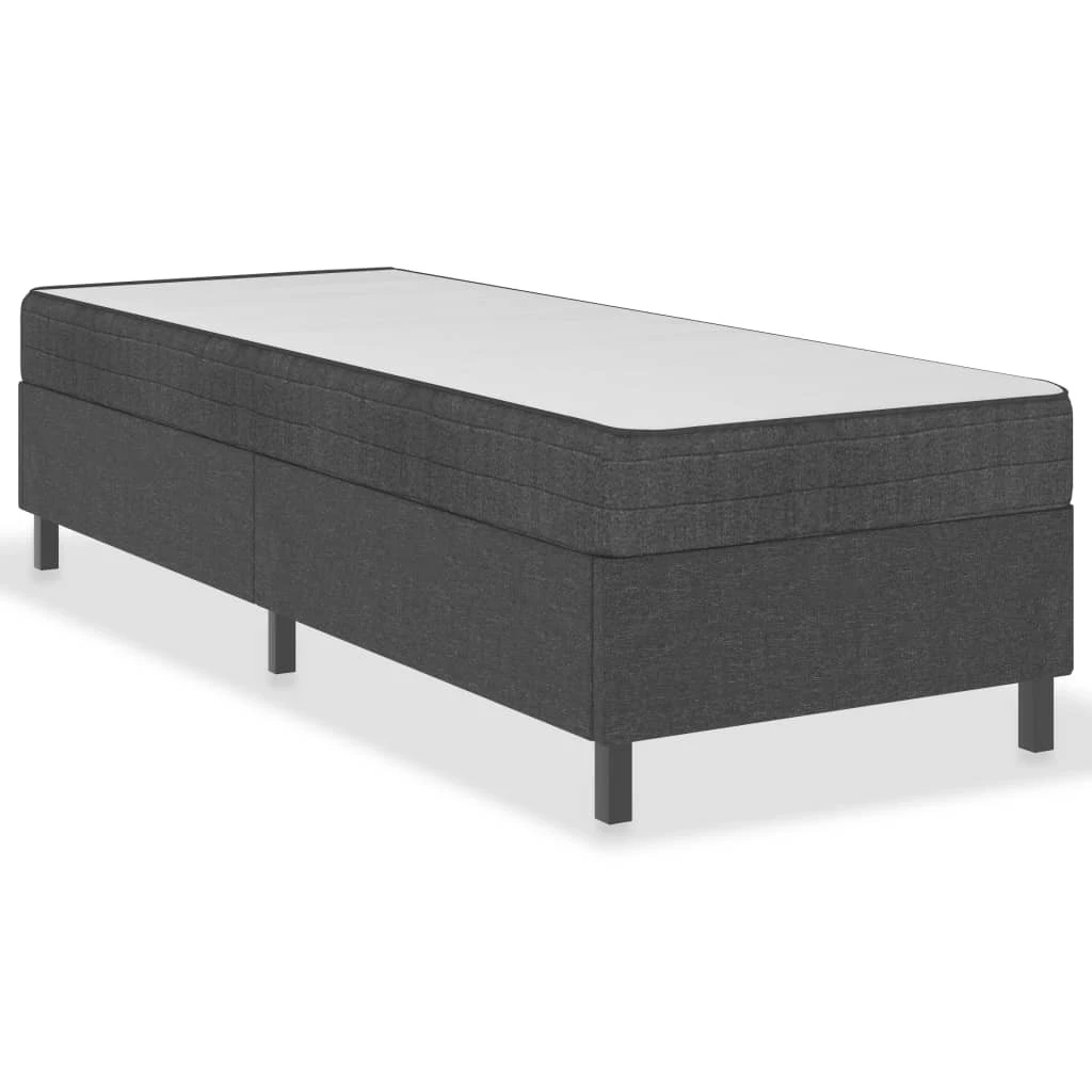 VidaXL Boxspringbett Dunkelgrau Stoff - vidaXL Boxspringbett Dunkelgrau Stoff 90x200 cm 3 VidaXL Boxspringbett Dunkelgrau Stoff - vidaXL Boxspringbett Dunkelgrau Stoff 90x200 cm