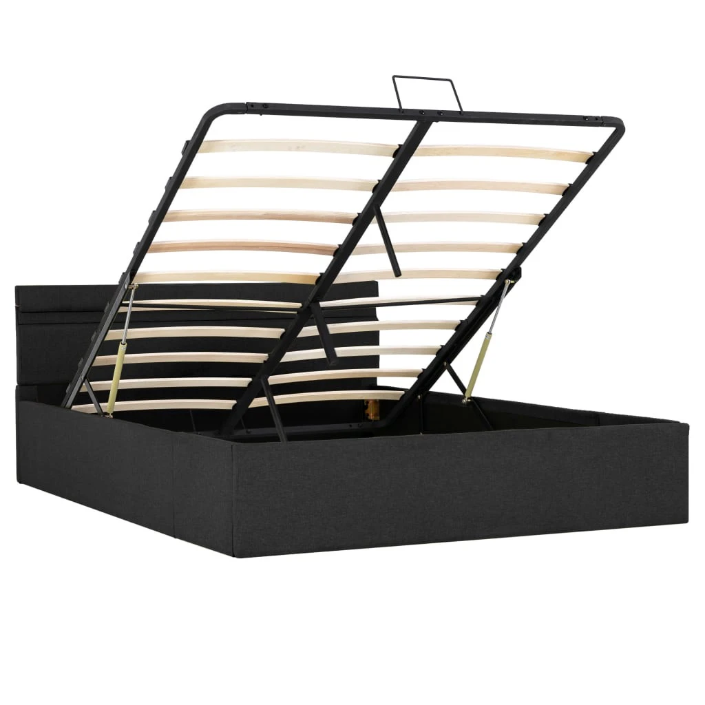 VidaXL Bettgestell - vidaXL Stauraumbett Hydraulisch mit LED Dunkelgrau Stoff 140×200 cm 4 VidaXL Bettgestell - vidaXL Stauraumbett Hydraulisch mit LED Dunkelgrau Stoff 140×200 cm – Bild 2