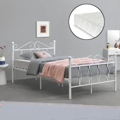 En.casa Metallbett Apolda mit Matratze - Breite: 125 cm -Deutschland Betten Verkäufe 2022 da9ad6a29e7041aba52c1d7bdee4e199
