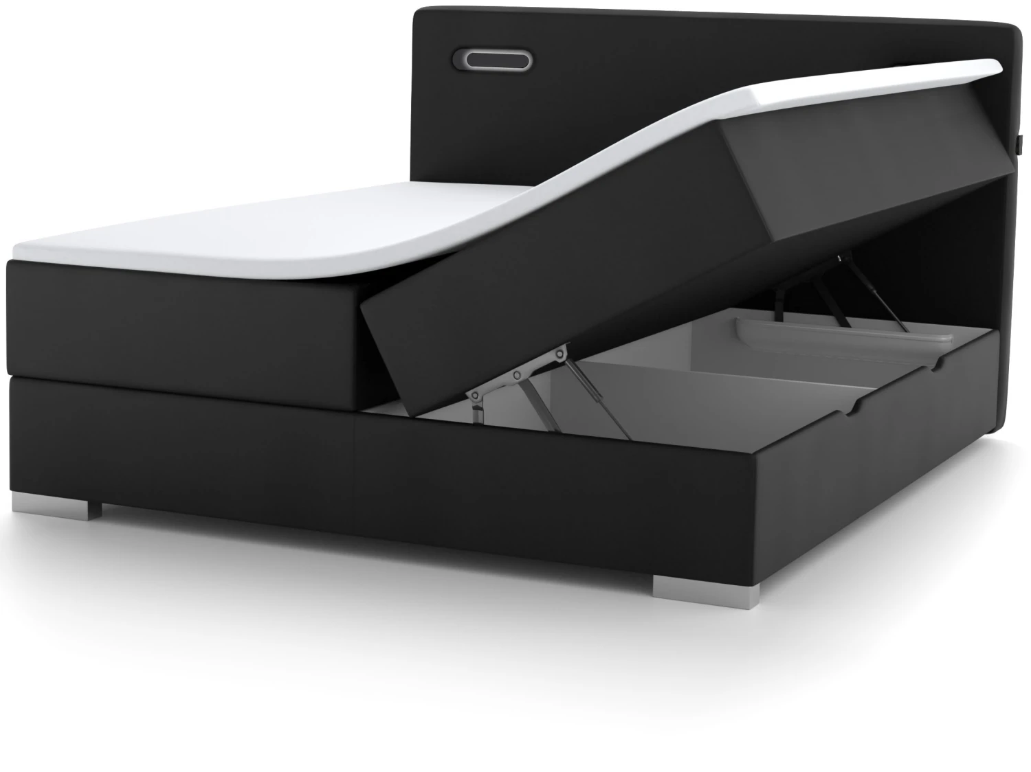 Wonello Boxspringbett Modesto mit Bettkasten - Schwarz 5 Wonello Boxspringbett Modesto mit Bettkasten - Schwarz – Bild 3