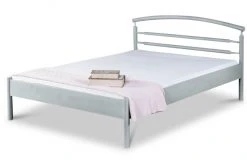 EINRICHTEN24 Metallbett Ella silbergrau - Breite: 120 cm
