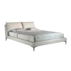 ANGEL CERDA Polsterbett aus grauem Kunstleder