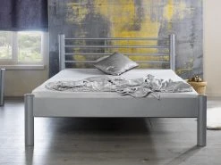 EINRICHTEN24 Metallbett Mia silbergrau - Breite: 100 cm -Deutschland Betten Verkäufe 2022 e3346e0b62f841588c23d44b365d5329