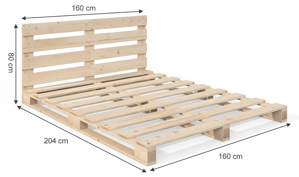 VitaliSpa Palettenbett 160x200cm Natur mit Kopftei 8 VitaliSpa Palettenbett 160x200cm Natur mit Kopftei – Bild 6