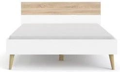 Ebuy24 Napoli Bett 140 - Napoli Bett 140 x 190 cm Dekor in Weiß und Eiche.