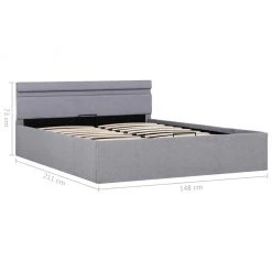 VidaXL Bettgestell - vidaXL Stauraumbett Hydraulisch mit LED Hellgrau Stoff 140×200 cm -Deutschland Betten Verkäufe 2022 e5c76979f2594a989be17c1af8535b95