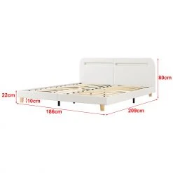 En.casa Polsterbett Roskilde - Weiß - Breite: 186 cm -Deutschland Betten Verkäufe 2022 e8b2d86f25394be5879393ab805f2ac9