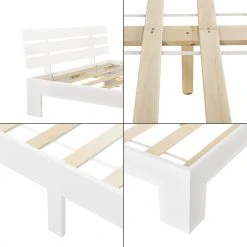 En.casa Holzbett Nivala - Weiß - Breite: 144 cm -Deutschland Betten Verkäufe 2022 eaa68990b5b24857b27d14e42c793e0d